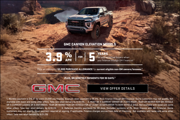 3.9% APR FOR 5 YEARS for well-qualified buyers when you finance through GM Financial.1

Plus, an ...