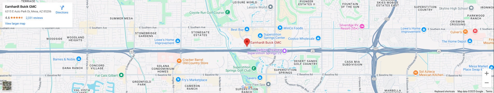 Earnhardt Buick GMC Map