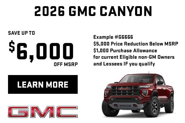 Save up to $6,000 off MSRP on a New Canyon