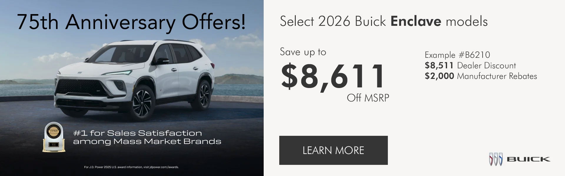 Save up to $8,611 on a New Buick Enclave