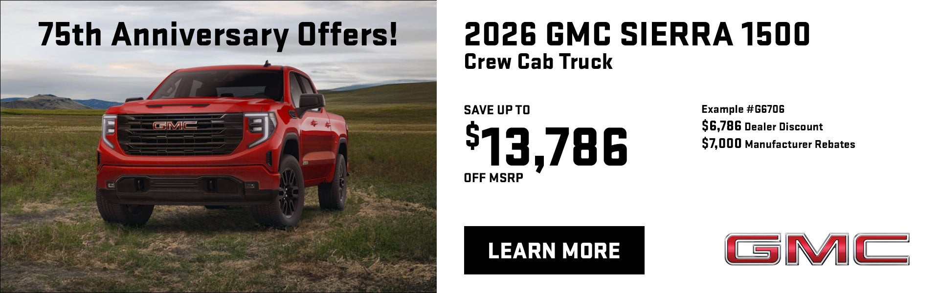 Save up to $13,786 off MSRP on a New Sierra 1500