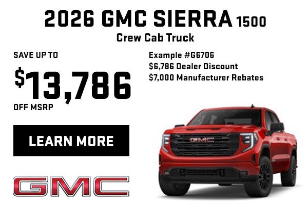 Save up to $13,786 off MSRP on a New Sierra 1500